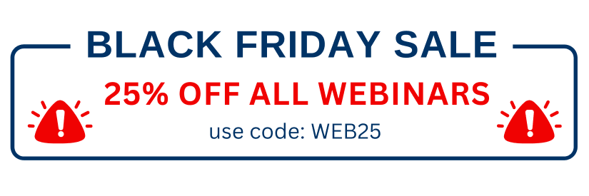 25% OFF ALL CQC TRAINING WEBINARS - Use code WEB25 at checkout